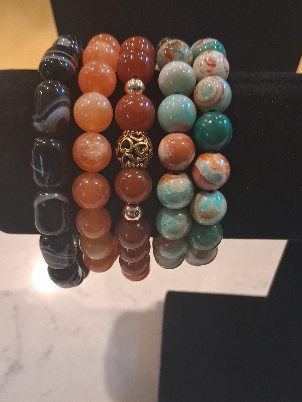 5 Gemstone Bracelets 7"